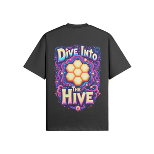 Dive into the Hive (Honeycomb) - Heavy Oversized T-Shirt
