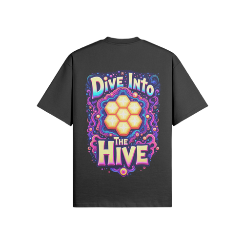 Dive into the Hive (Honeycomb) - Heavy Oversized T-Shirt