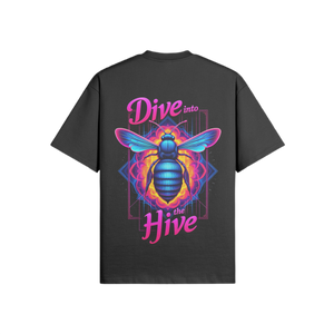 Dive into the Hive (Retro) – Heavy Oversized T-Shirt