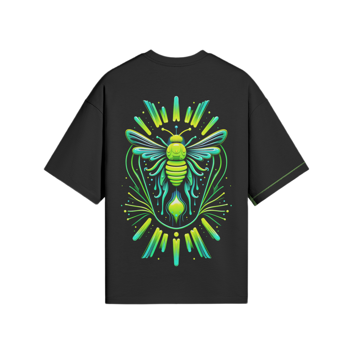Dive into the Hive (Green Bee) - Neon Side Seam T-shirt